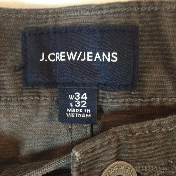J.Crew 484 Slim Fit Gray Corduroy Jeans Mens Size 34 x 32 - Picture 3 of 9